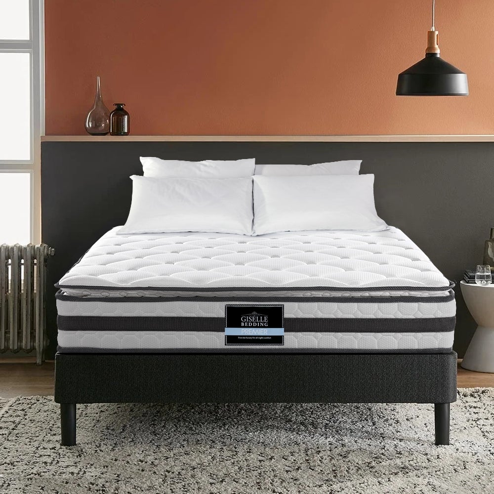 Giselle Bedding Normay Bonnell Spring Mattress, 21cm thick, king size with plush pillow top and breathable fabric.