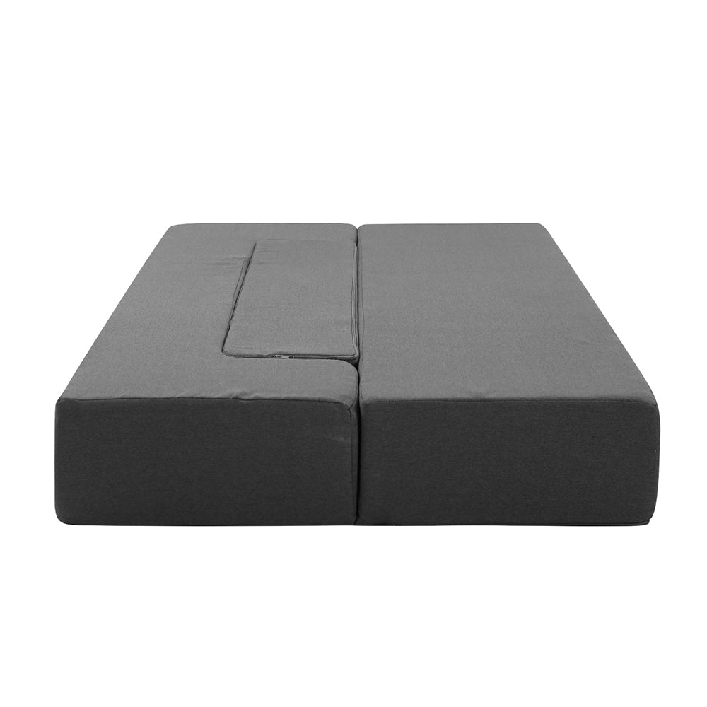 Giselle Bedding Portable Sofa Bed Folding Mattress Lounger Chair in dark grey, showcasing its versatile design and comfortable foam.