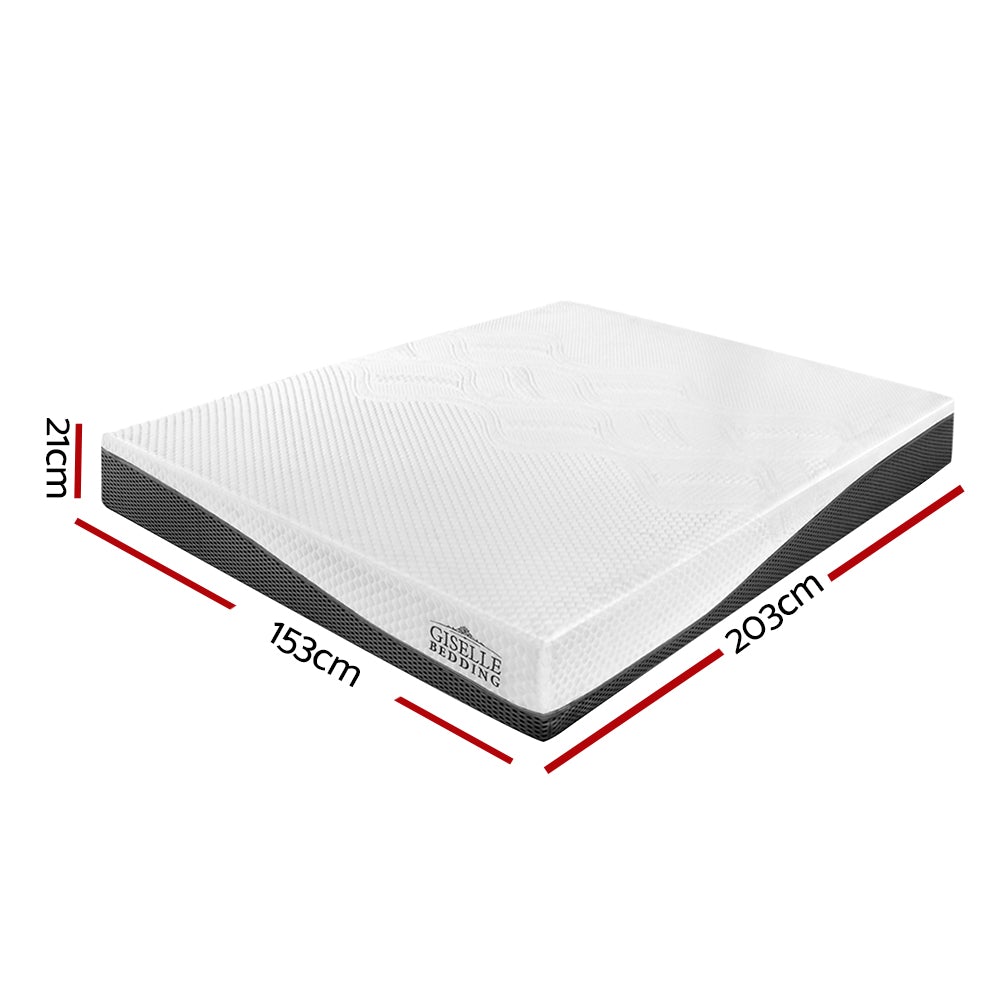 Giselle Bedding Queen Size Memory Foam Mattress featuring cool gel technology, multi-layer foam structure, and removable cover.