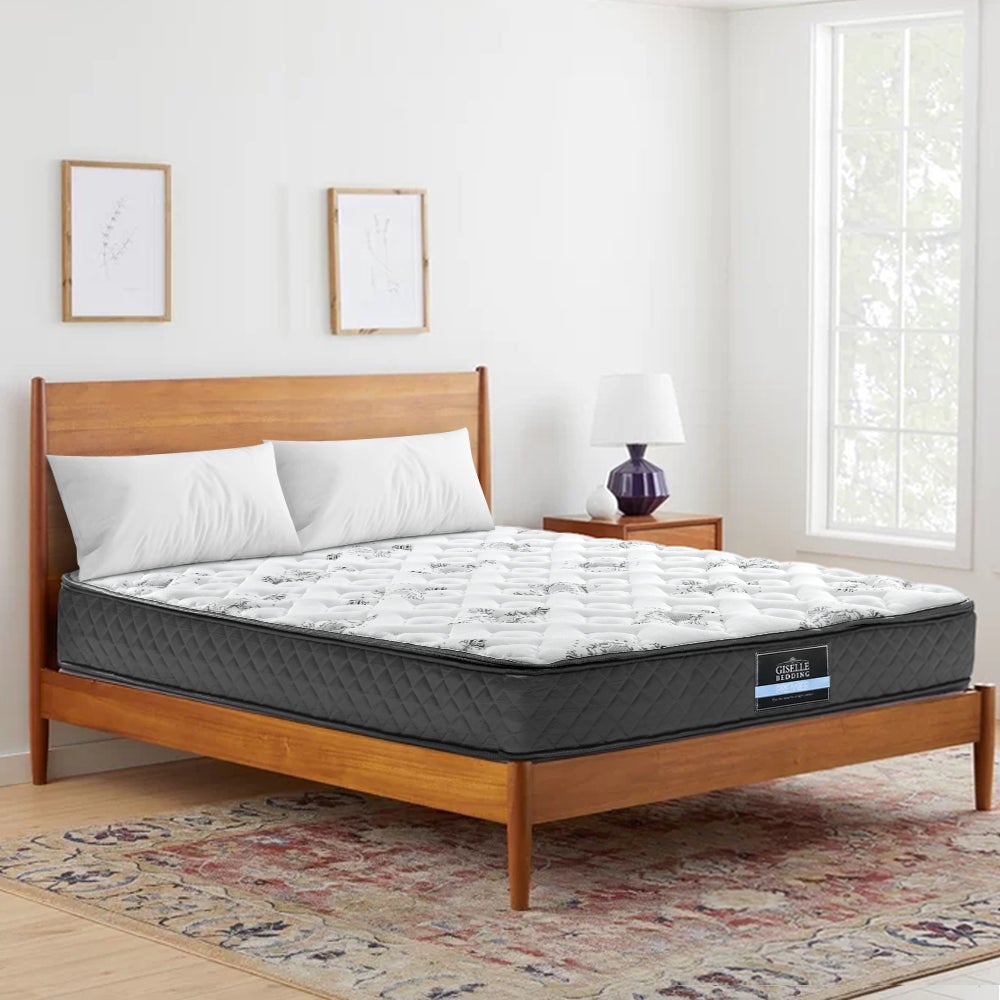 Giselle Bedding Rocco Bonnell Spring Mattress, 24cm thick, double size with plush pillow top and soft quilting for ultimate comfort.