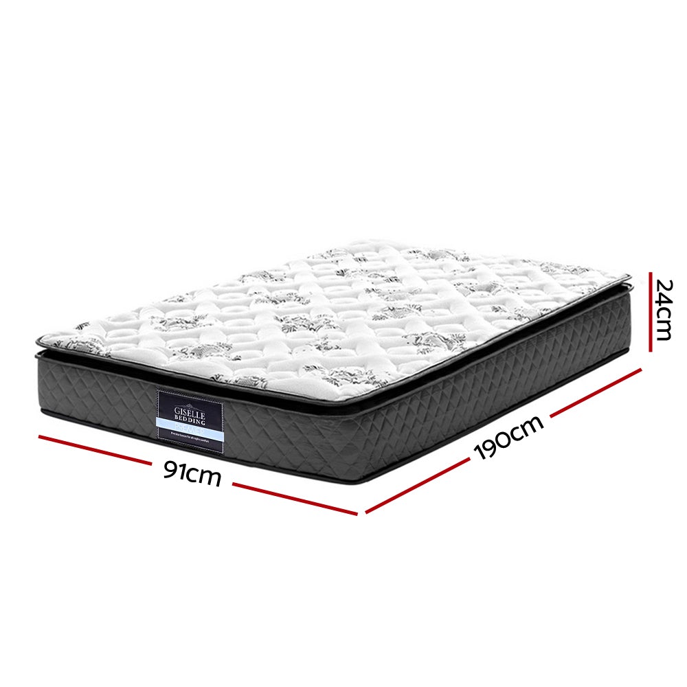 Giselle Bedding Rocco Bonnell Spring Mattress with pillow top and soft quilting, showcasing its luxurious design and comfort features.