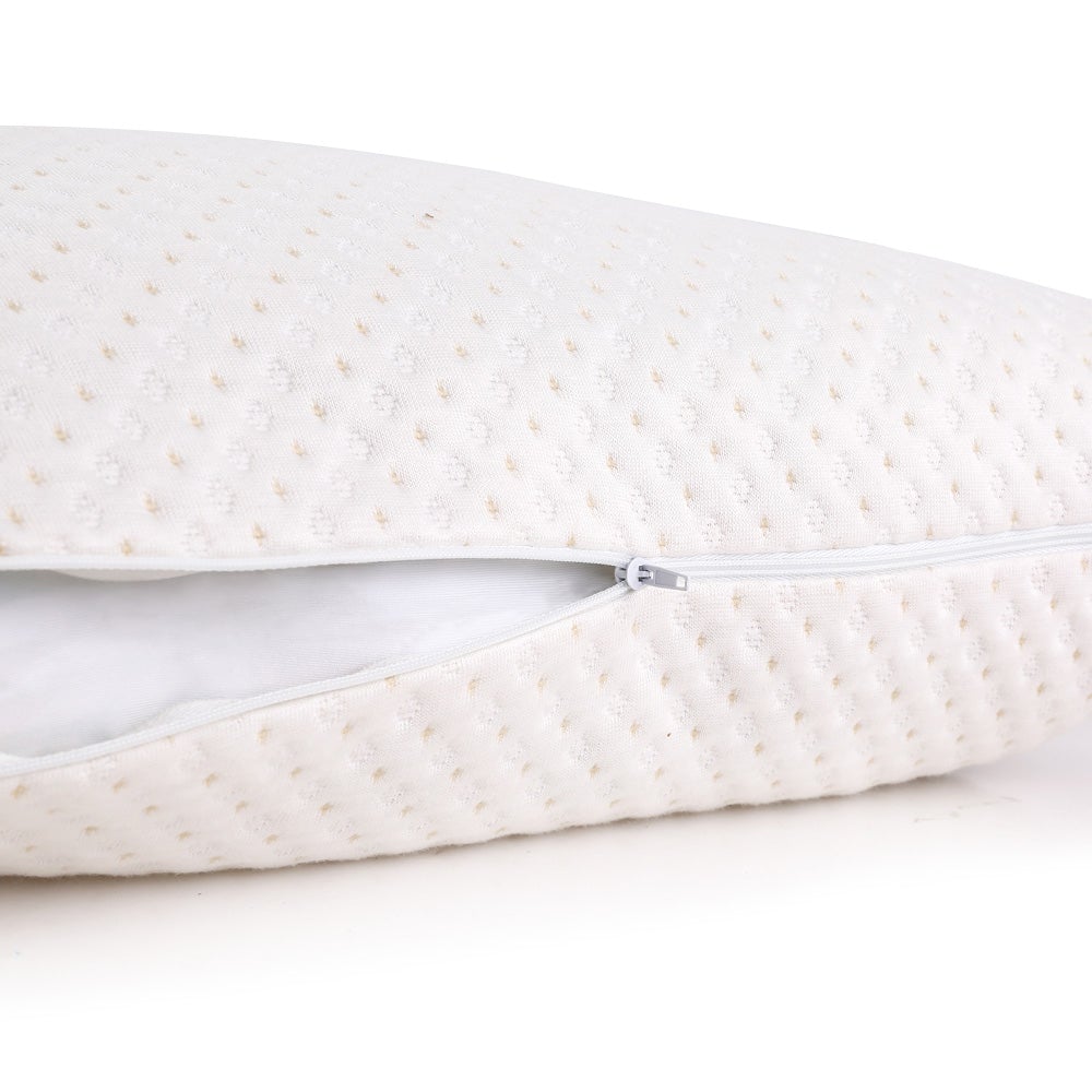 Giselle Bedding Set of 2 Single Bamboo Memory Foam Pillows with eco-friendly bamboo cover and gel-infused memory foam filling, ideal for neck support.