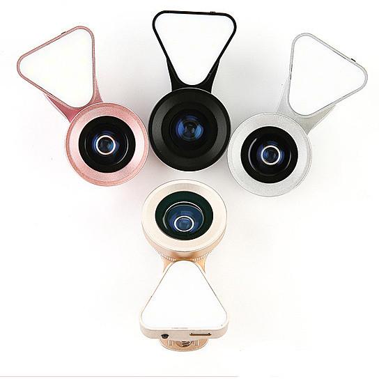 Glow Face 3 in 1 Photo Lens and Fill Lighting Clip in glowing pink, showcasing its premium glass lenses and LED fill light feature.