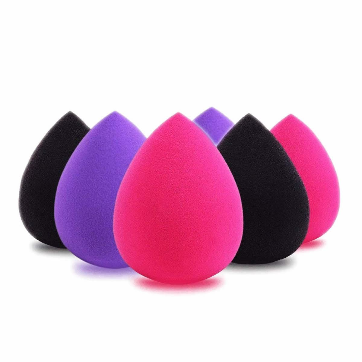 Good Living In Style Makeup Applicator 6 Piece Sponge Set featuring six colorful latex-free sponges for flawless makeup application.