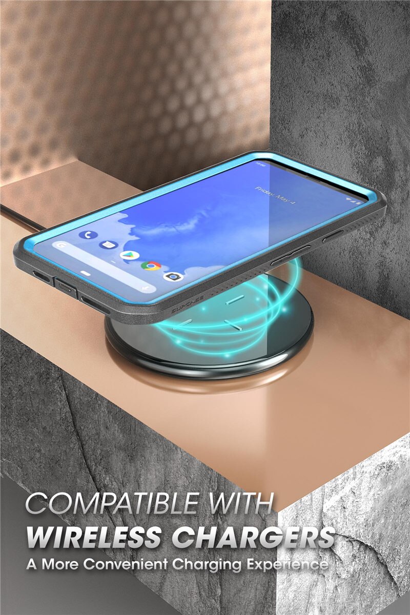 Google Pixel 4 UB Pro Full-Body Rugged Case with Holster Clip, showcasing its durable design and built-in screen protector.