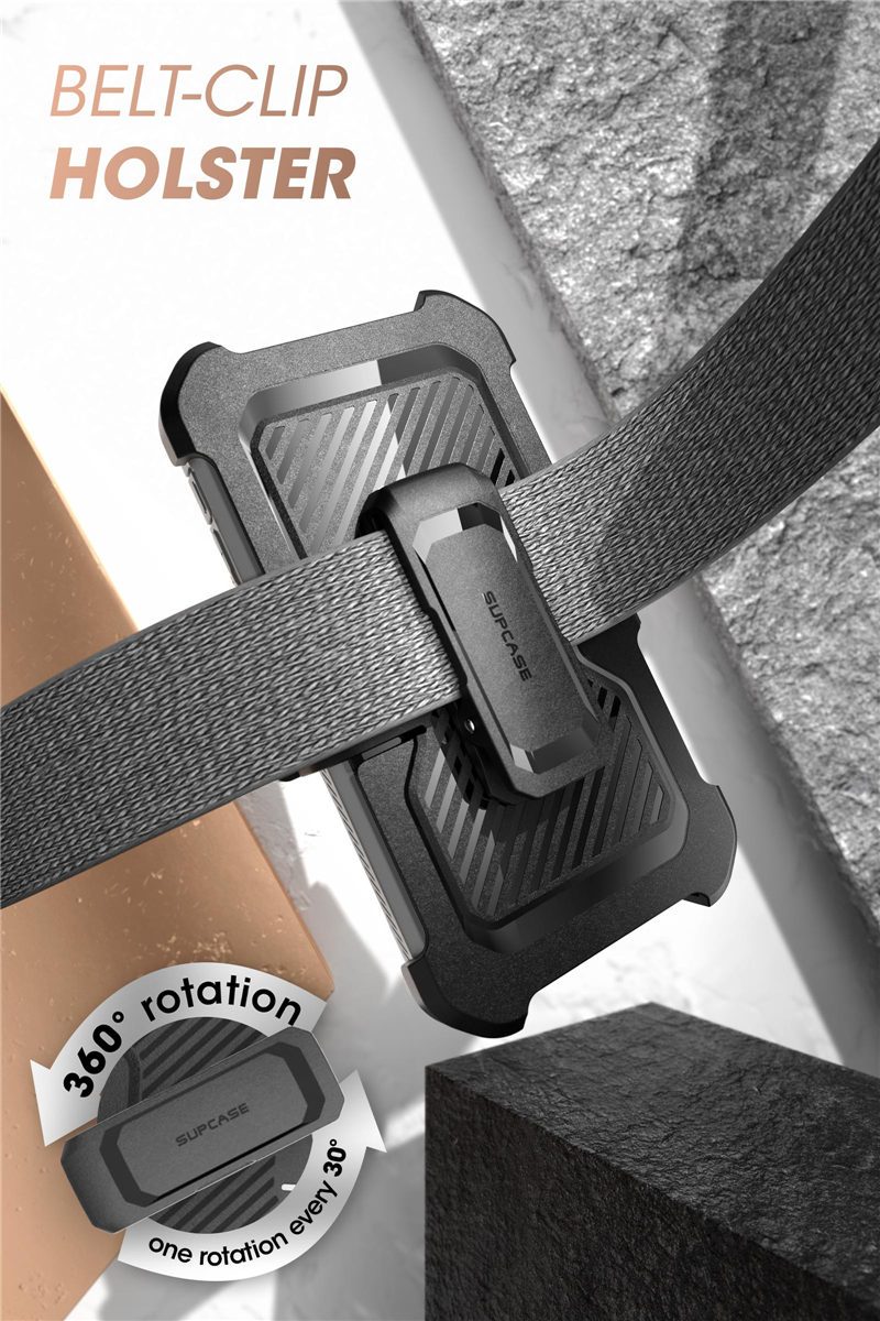 Google Pixel 4 UB Pro Full-Body Rugged Case with Holster Clip, showcasing its durable design and built-in screen protector.