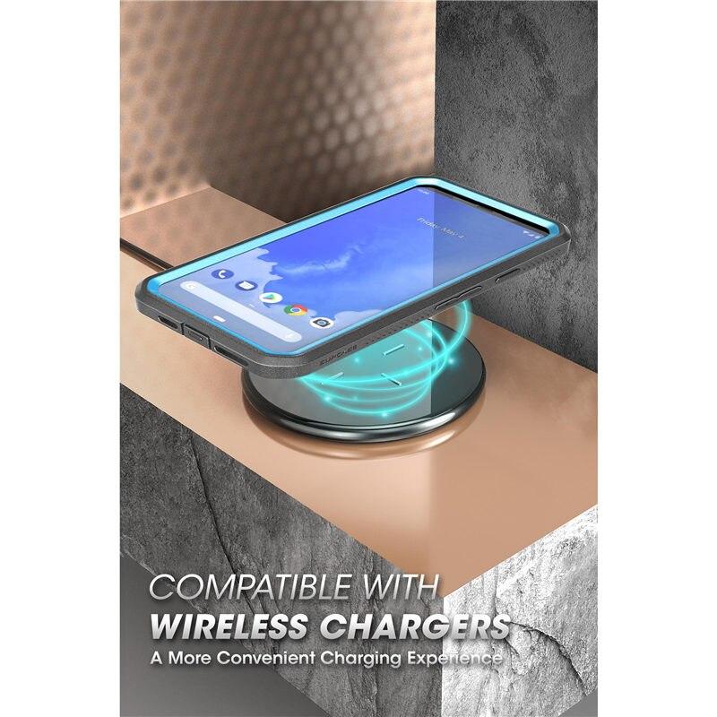 Google Pixel 4 UB Pro Full-Body Rugged Case with Holster Clip, showcasing its durable design and built-in screen protector.