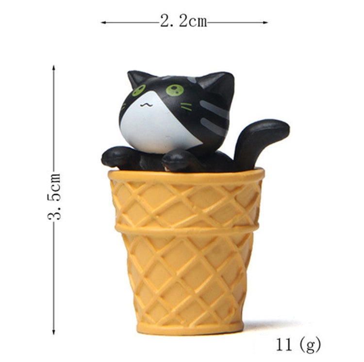 Gourmet Series Ice Cream Cat Ornament Doll in vibrant colors, perfect for micro landscape gardening and home decor.