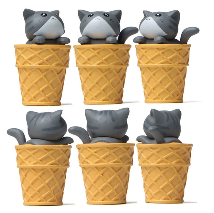 Gourmet Series Ice Cream Cat Ornament Doll in vibrant colors, perfect for micro landscape gardening and home decor.
