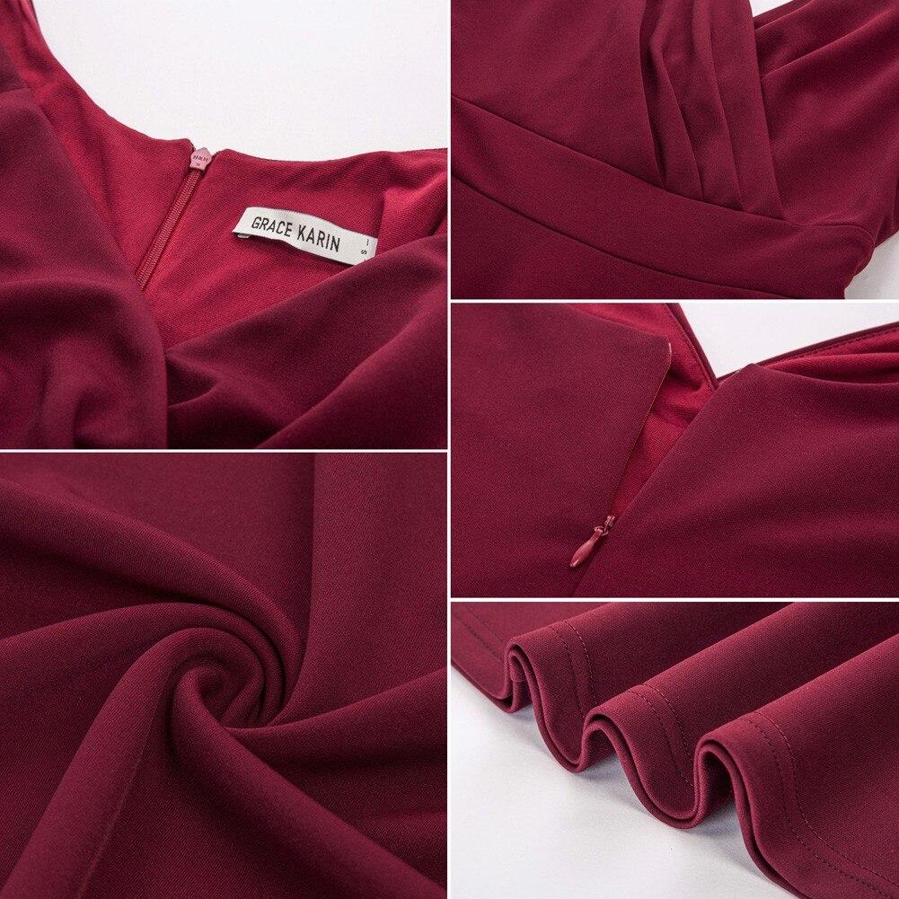 Grace Karin Women V-Neck Cami Dress featuring a sexy U-back and pleated bodice, perfect for summer parties.