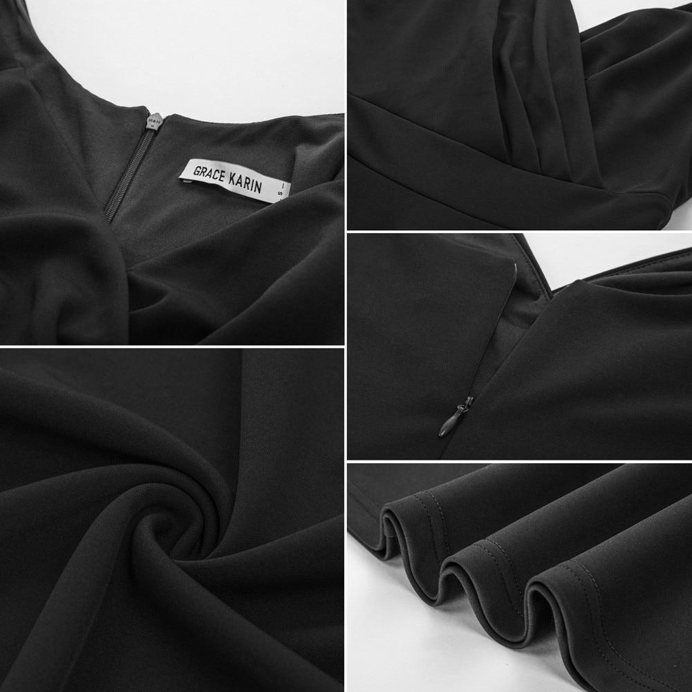 Grace Karin Women V-Neck Cami Dress featuring a sexy U-back and pleated bodice, perfect for summer parties.