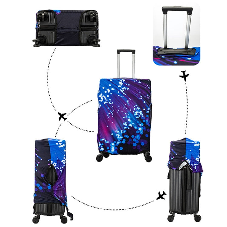 Graffiti Luggage Dust Cover showcasing vibrant designs and elastic fit for suitcase protection.