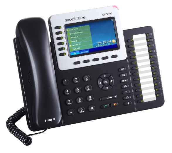 GRANDSTREAM GXP2160 6 Line IP Phone with color LCD display and programmable keys, designed for enterprise communication.