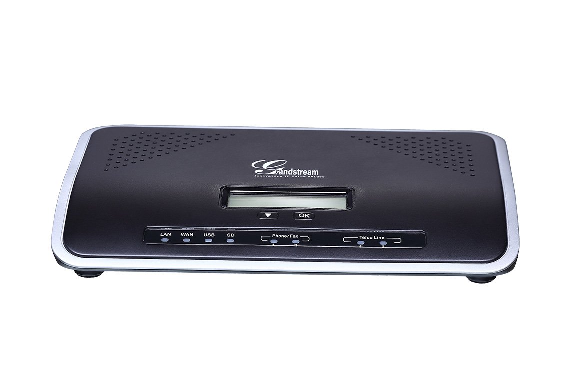 GRANDSTREAM UCM6202 IP PBX device with ports and network connections, designed for SMB communication solutions.