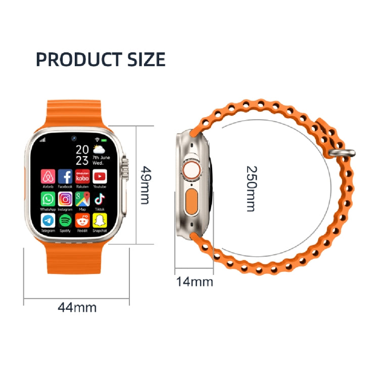 GS37 Smart Phone Watch with a 1.95-inch water drop screen, showcasing its sleek design and advanced features.