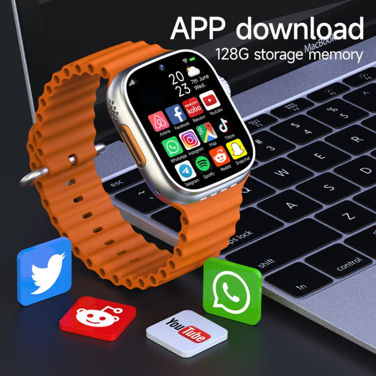 GS37 Smart Phone Watch with a 1.95-inch screen, showcasing its sleek design and advanced features.