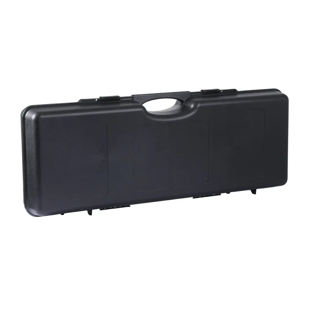 Portable Hard Double Shotgun Rifle Hunting Carry Box with secure latches and padded interior for firearm protection.