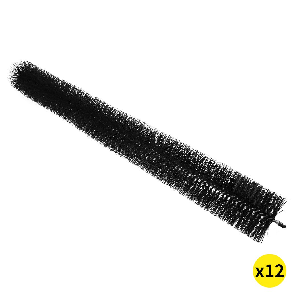 Heavy-duty Gutter Brush Guard in black, measuring 92x10cm, designed to filter leaves and debris from gutters.
