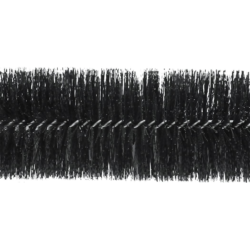 Heavy-duty Gutter Brush Guard in black, measuring 92x10cm, designed to filter leaves and debris from gutters.