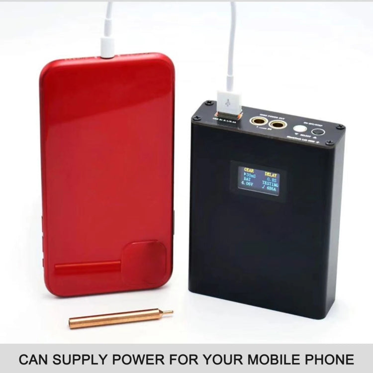 Handheld Spot Welder Machine with welding pens and battery, designed for nickel welding.