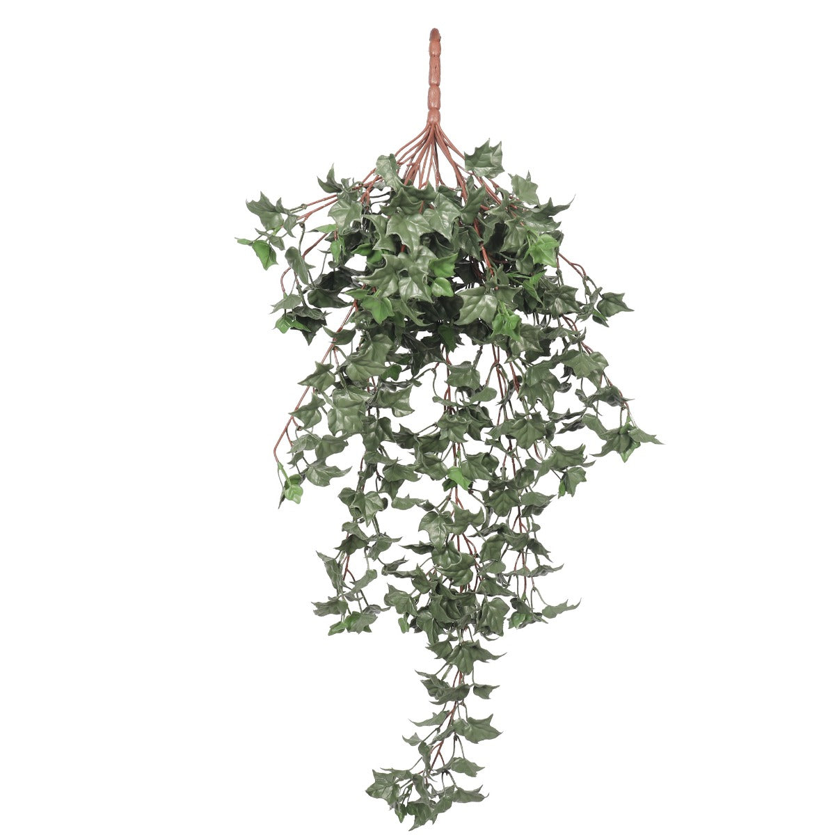 A lush 80cm UV resistant hanging English Ivy bush with rich dark green foliage, perfect for indoor and outdoor decoration.