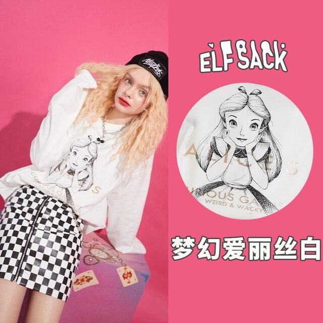 Harajuku Cartoon Print Casual Pullover T-Shirt for women, featuring a vibrant cartoon design on a white background, perfect for spring and autumn wear.