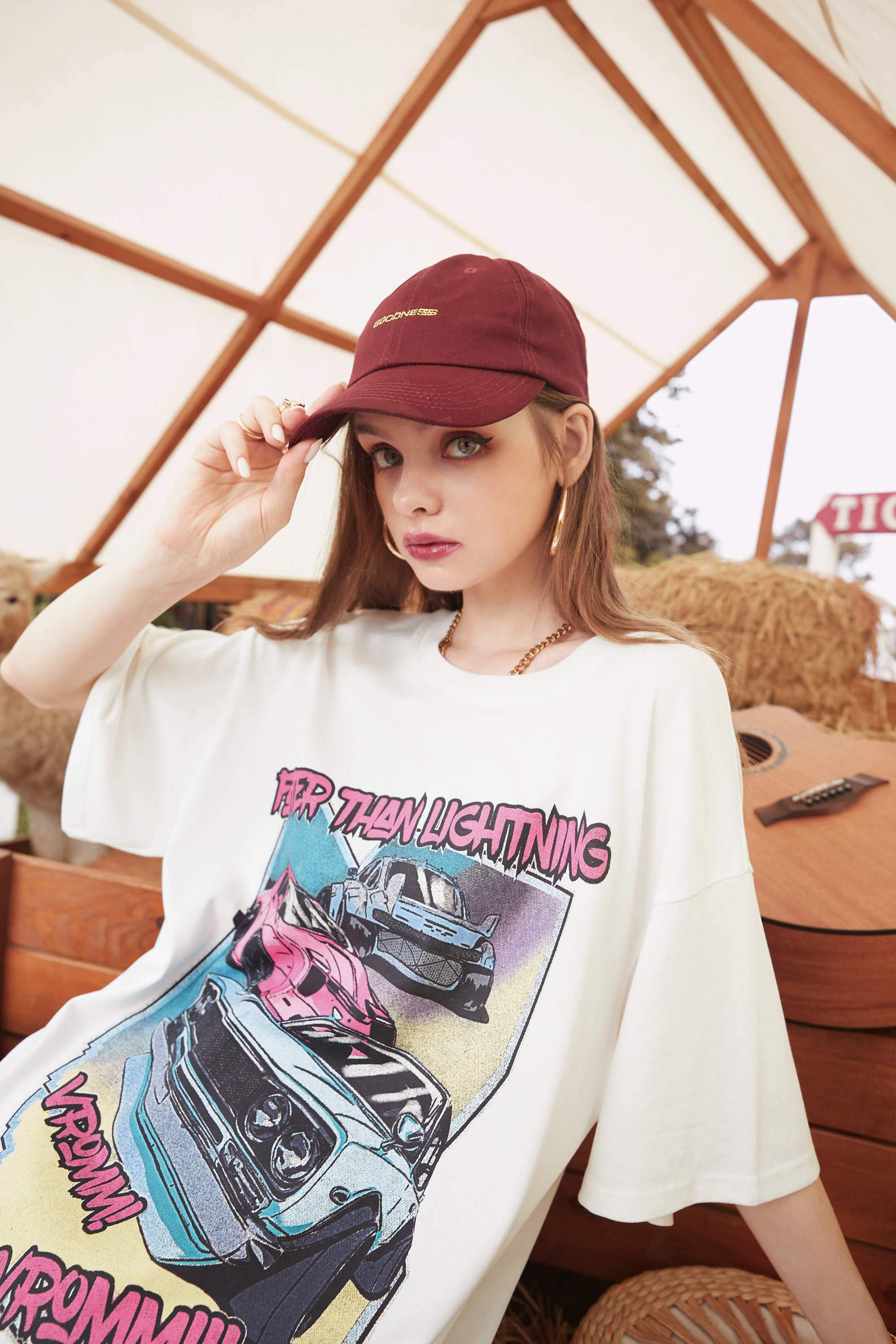Harajuku Graphic Print Casual Pullover T-Shirt for women, featuring a vibrant cartoon design and comfortable cotton fabric, perfect for autumn wear.