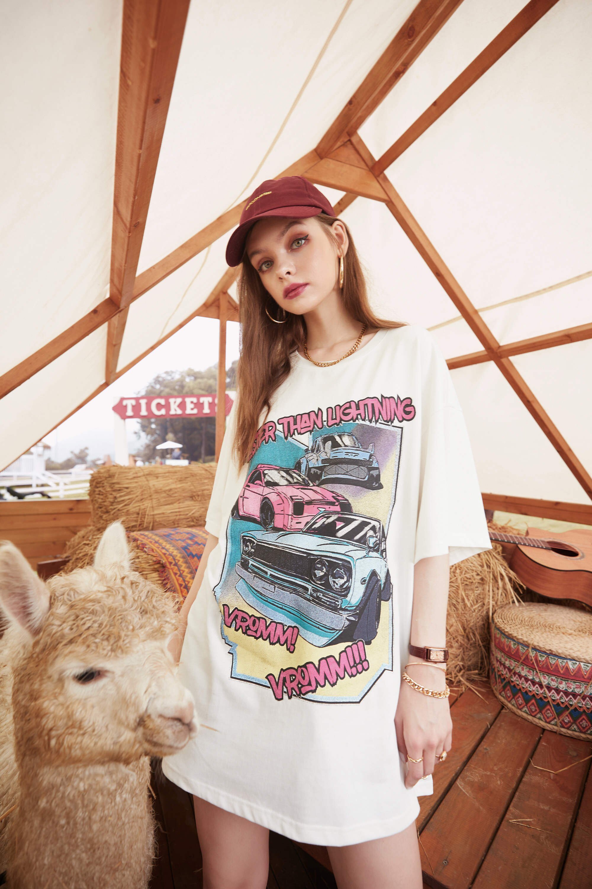 Harajuku Graphic Print Casual Pullover T-Shirt for women, featuring a vibrant cartoon design and comfortable cotton fabric, perfect for autumn wear.