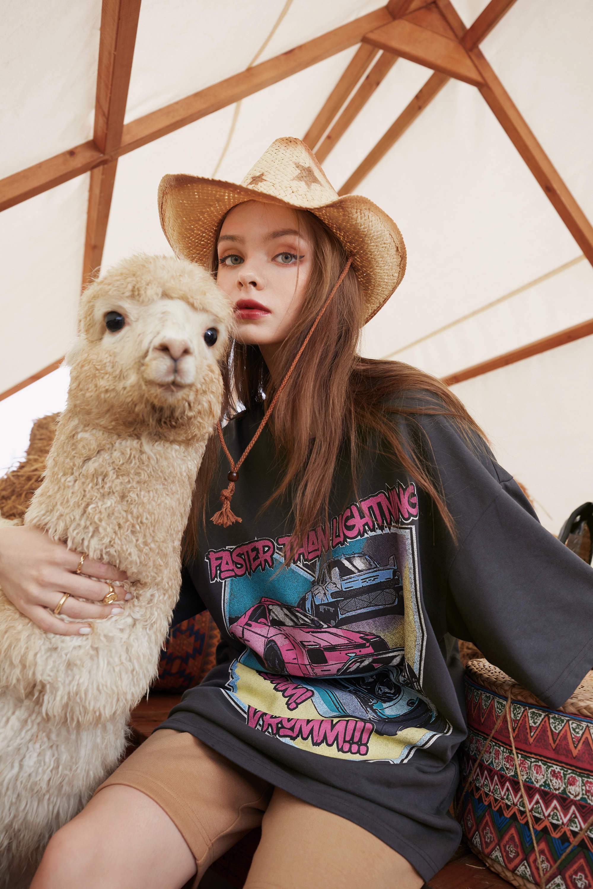 Harajuku Graphic Print Casual Pullover T-Shirt for women, featuring a vibrant cartoon design and comfortable cotton fabric, perfect for autumn wear.