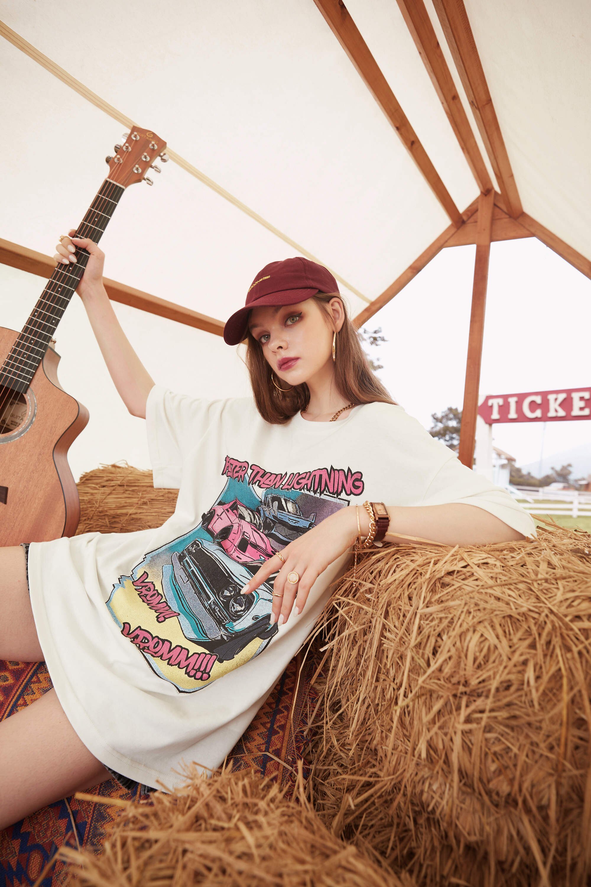 Harajuku Graphic Print Casual Pullover T-Shirt for women, featuring a vibrant cartoon design and comfortable cotton fabric, perfect for autumn wear.