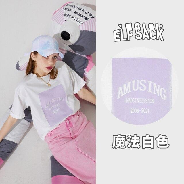 Harajuku Letter Painted Casual Oversized T-Shirt for Women, featuring a stylish letter design in a comfortable cotton fabric.