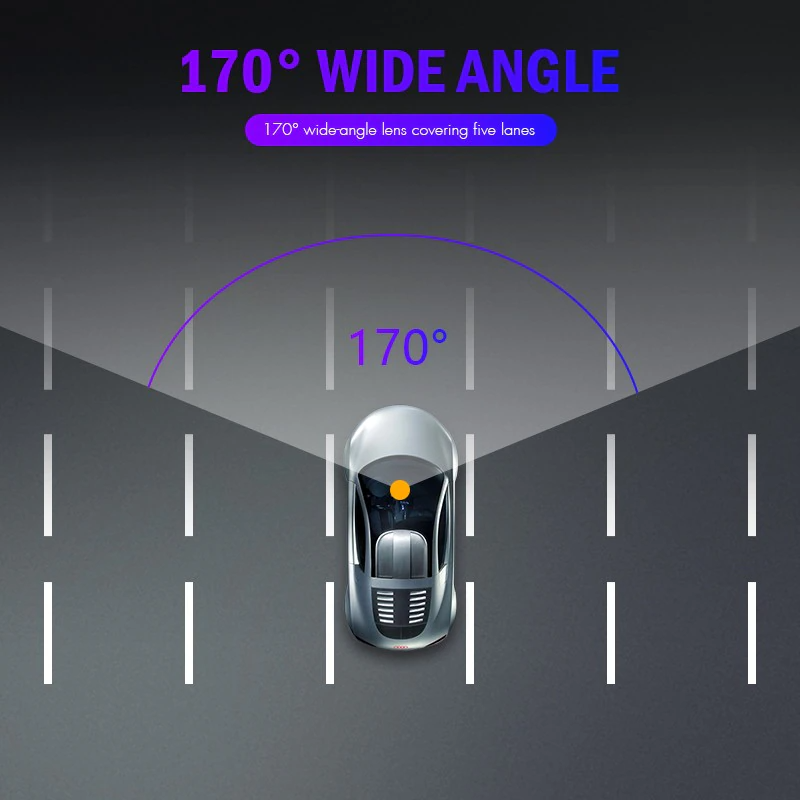 HD 1080P Car Dual Lens Dash Cam with 4-inch display, front and rear cameras, showcasing its sleek design and advanced features.