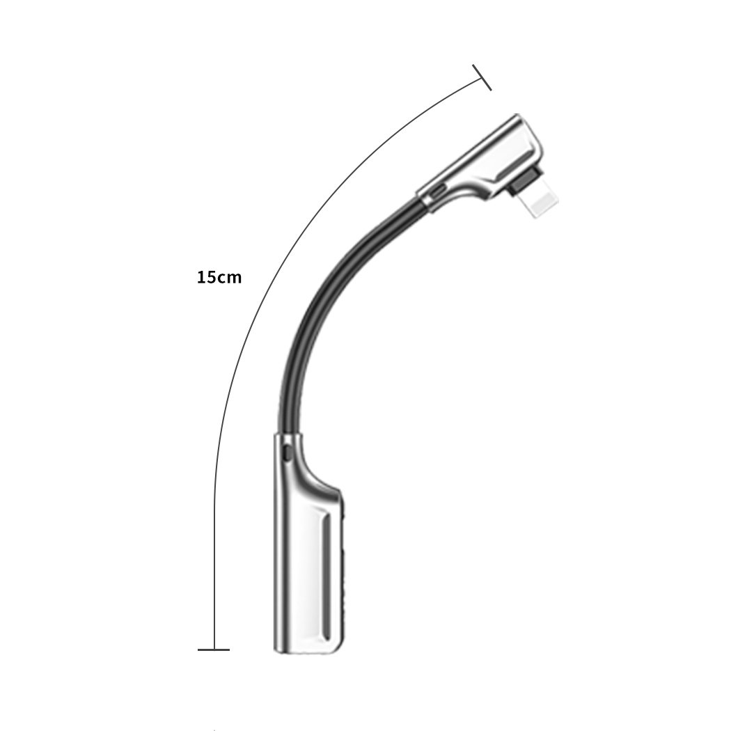 Headphone Adapter Lightning Jack Audio Charger Splitter for iPhone 7 and 8, featuring dual ports for simultaneous audio and charging.