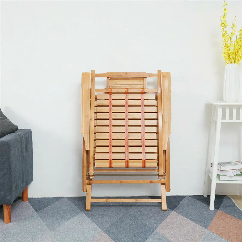 Heavy Duty Bamboo Rocking Chair showcasing its elegant design and sturdy construction, perfect for relaxation and leisure.