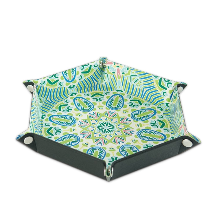 Hexagonal Desktop PU Storage Box in a stylish design, perfect for organizing sundries.