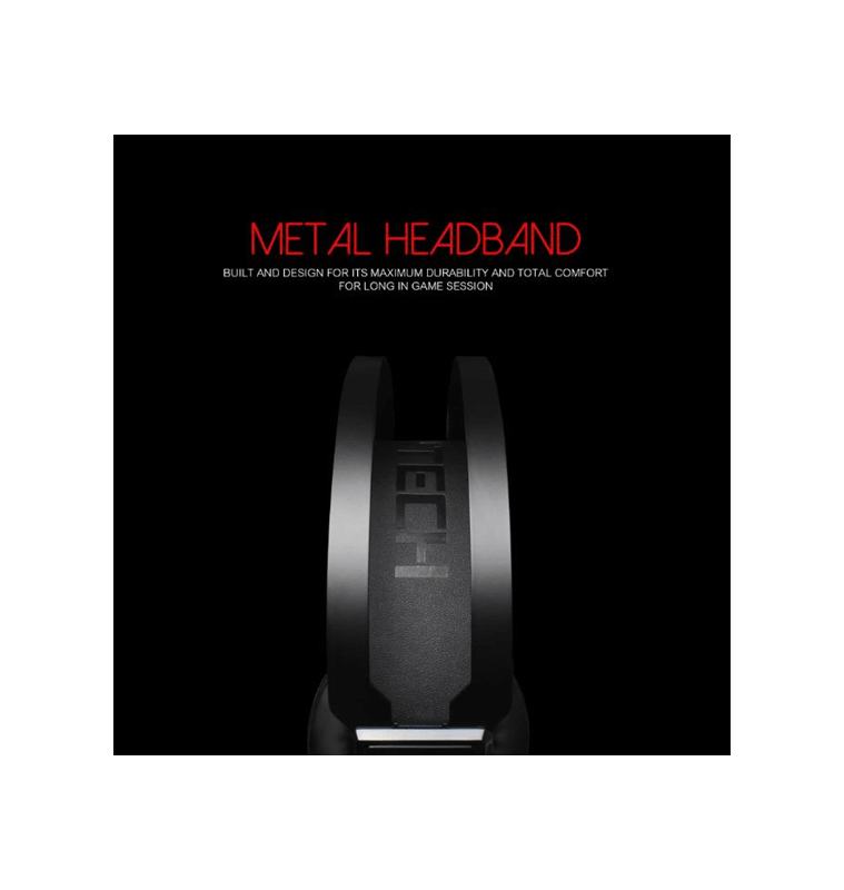 HG11 CAPTAIN 7.1 Surround Sound USB Gaming Headphone with adjustable bass and noise isolation features, showcasing its sleek design and LED lights.