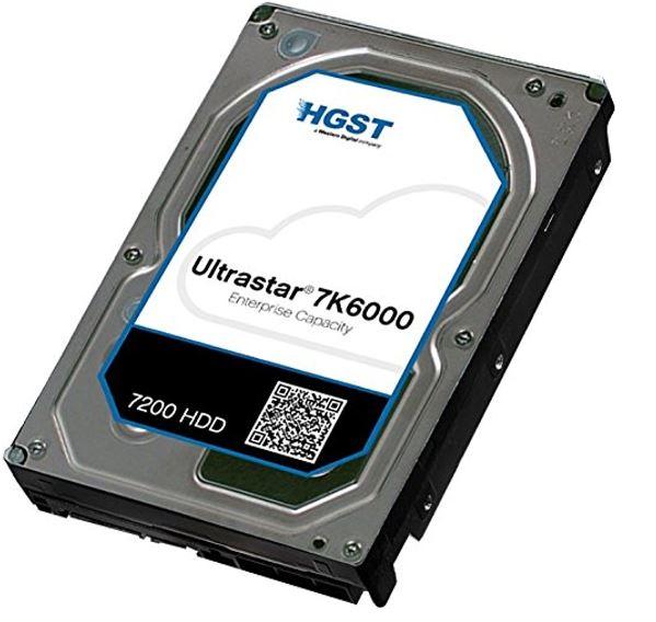 HGST 3.5 inch 2TB 7200RPM SATA hard drive with 128MB buffer, model 0F23009, designed for enterprise use.