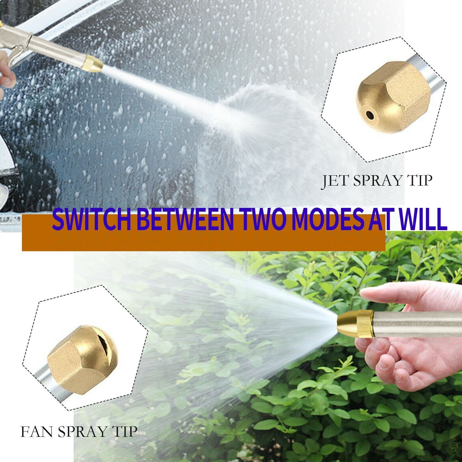 High Pressure Power Washer Water Spray Gun Nozzle Wand Attachment with two nozzle tips for versatile cleaning.