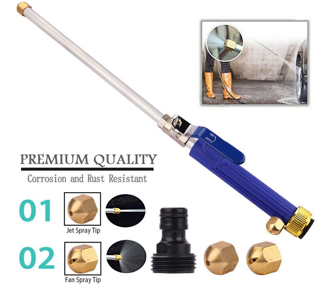 High Pressure Power Washer Water Spray Gun Nozzle Wand Attachment with two nozzle tips for versatile cleaning.