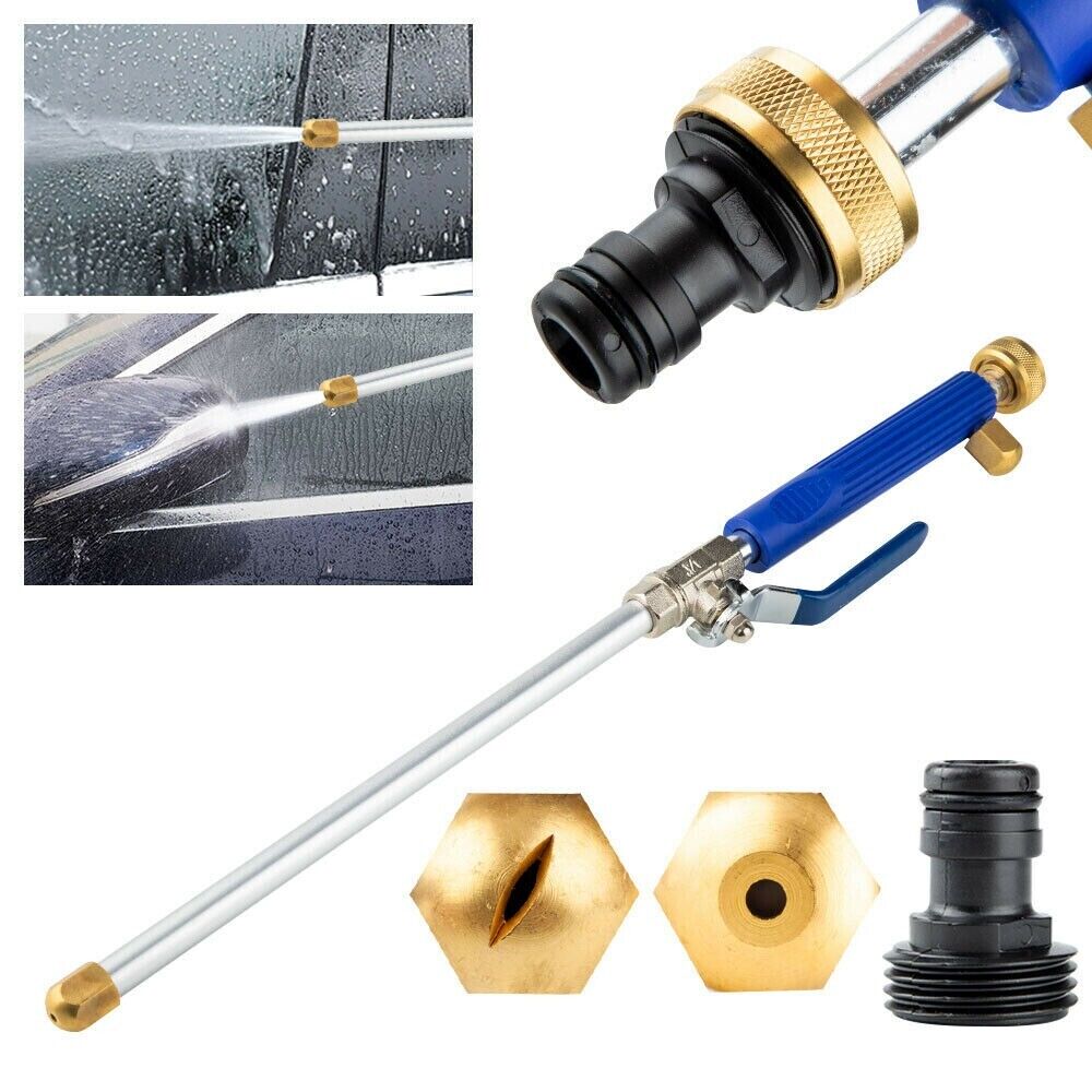 High Pressure Power Washer Water Spray Gun Nozzle Wand Attachment with two nozzle tips for versatile cleaning.