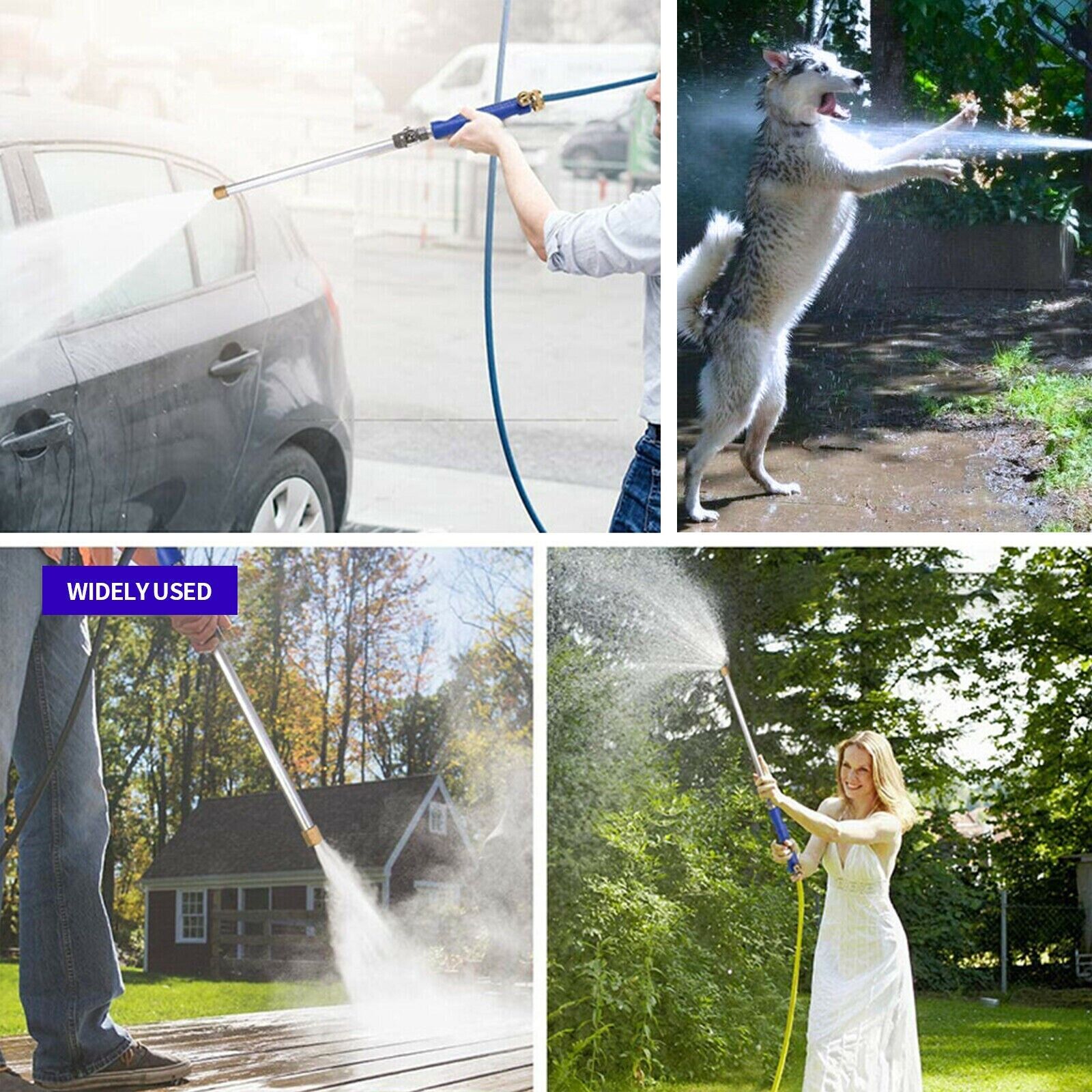 High Pressure Power Washer Water Spray Gun Nozzle Wand Attachment with two nozzle tips for versatile cleaning.