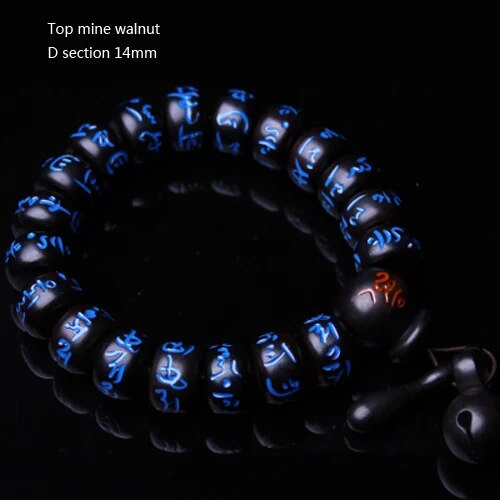 High quality Natural Lightning Peach Wood Buddha beads, hand carved, showcasing intricate details and a warm wood finish.