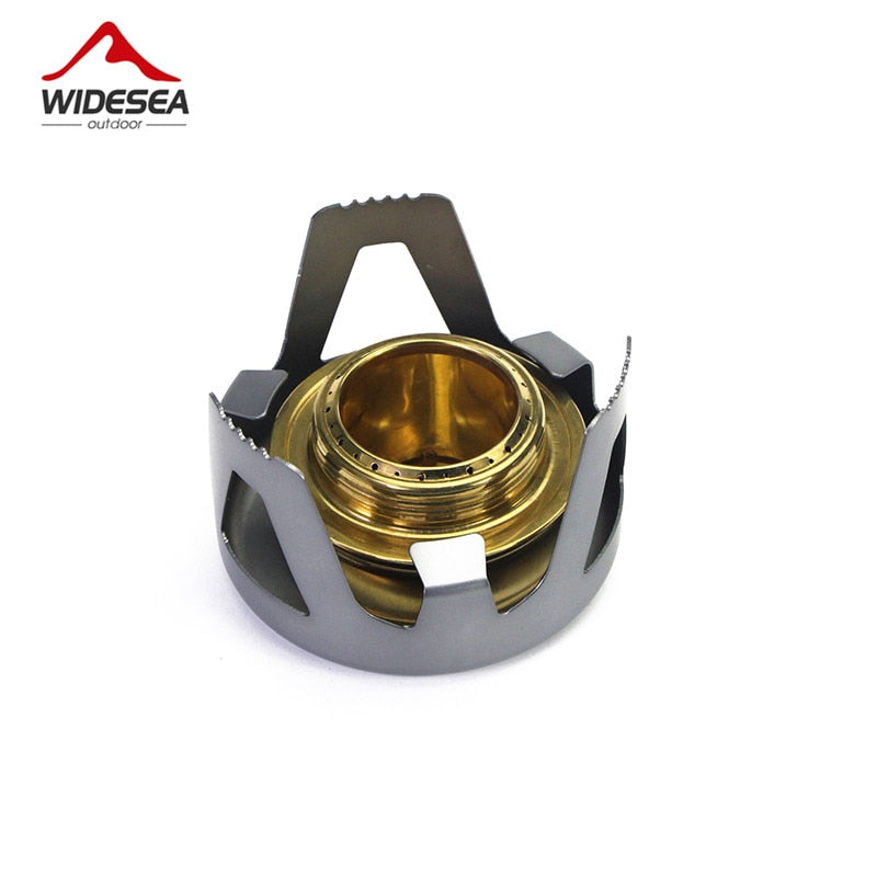 High Quality Outdoor Picnic Stove, a mini ultra-light spirit combustor made of aluminum alloy, designed for camping and outdoor cooking.