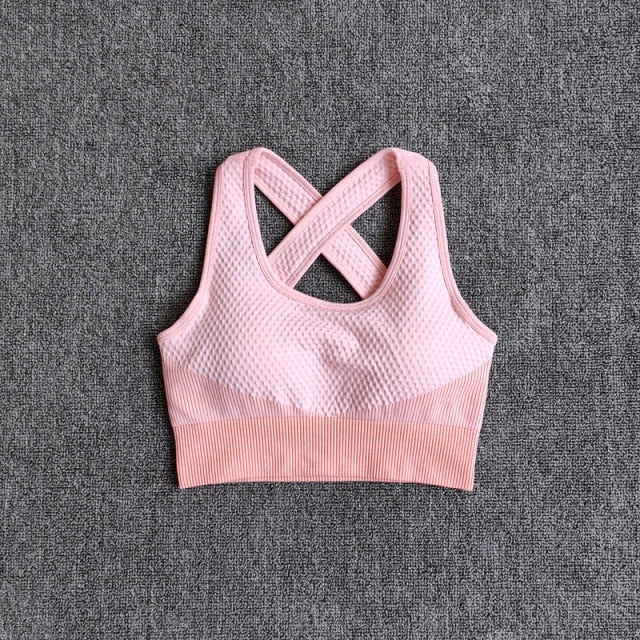 High Waist Leggings and Sport Bra Yoga Set for Women in vibrant colors, showcasing seamless design and breathable material.