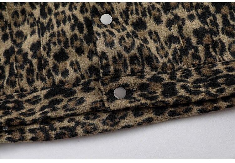 Men's hip hop jacket coat featuring a furry leopard print design with multiple pockets, perfect for streetwear style.