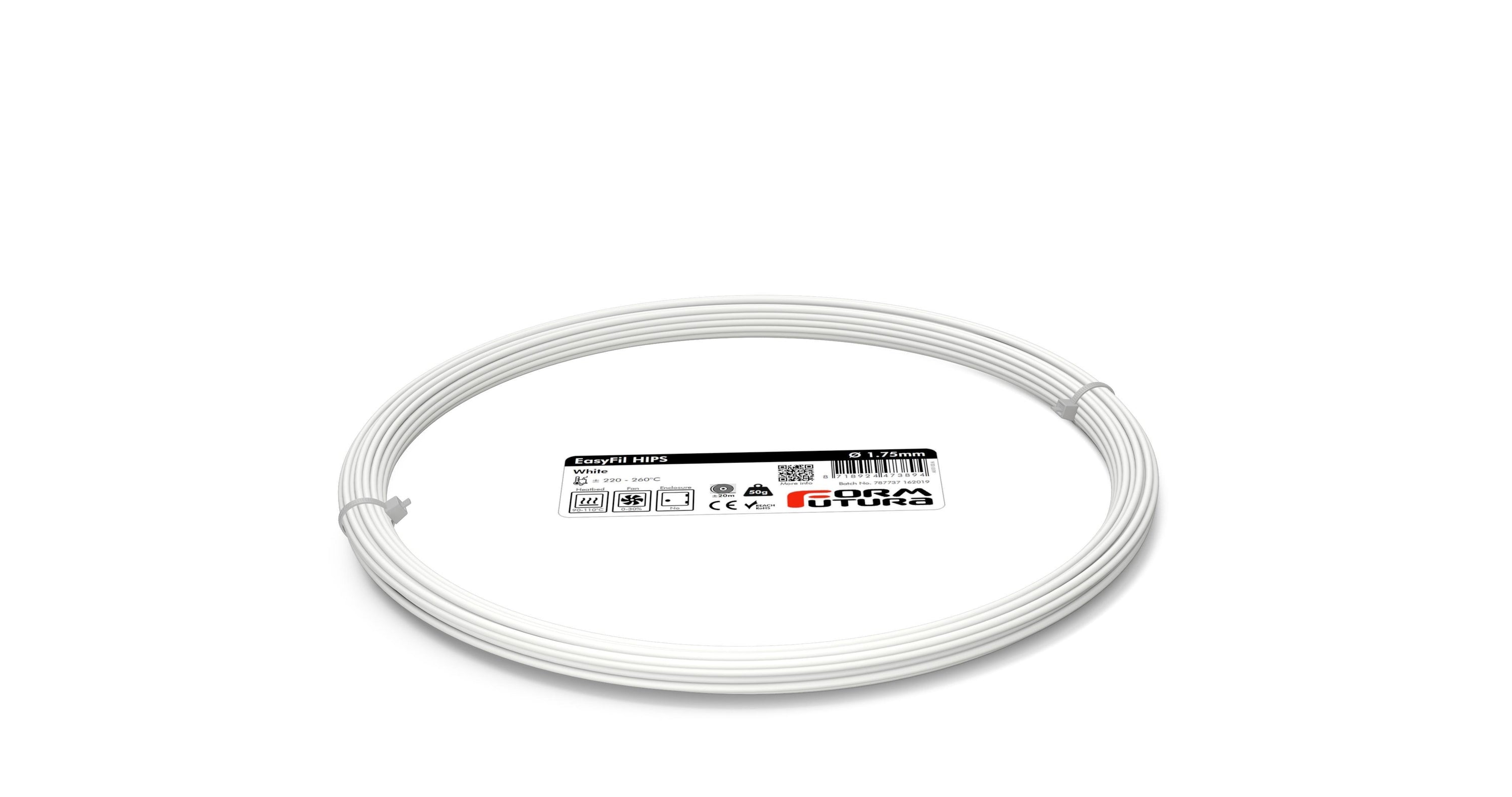 EasyFil HIPS filament in various colors including Black, Dark Blue, and Grey, showcasing its smooth matte finish and high-quality spool design.