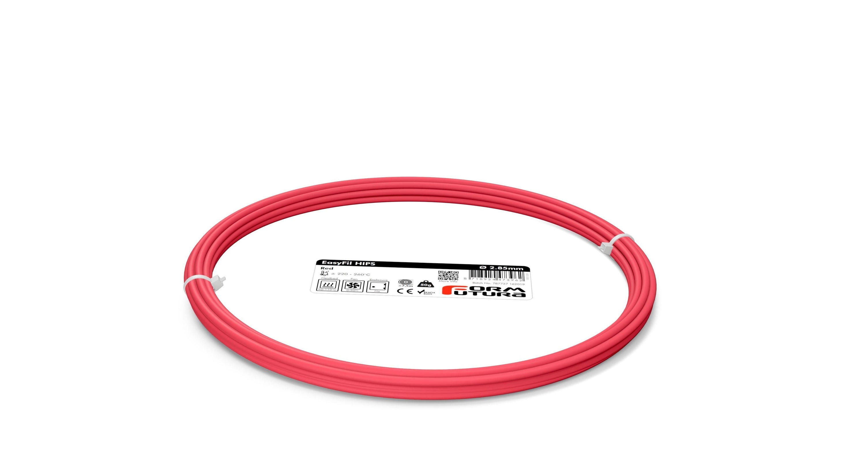 EasyFil HIPS filament in various colors including Black, Dark Blue, and Grey, showcasing its smooth matte finish and high-quality spool design.