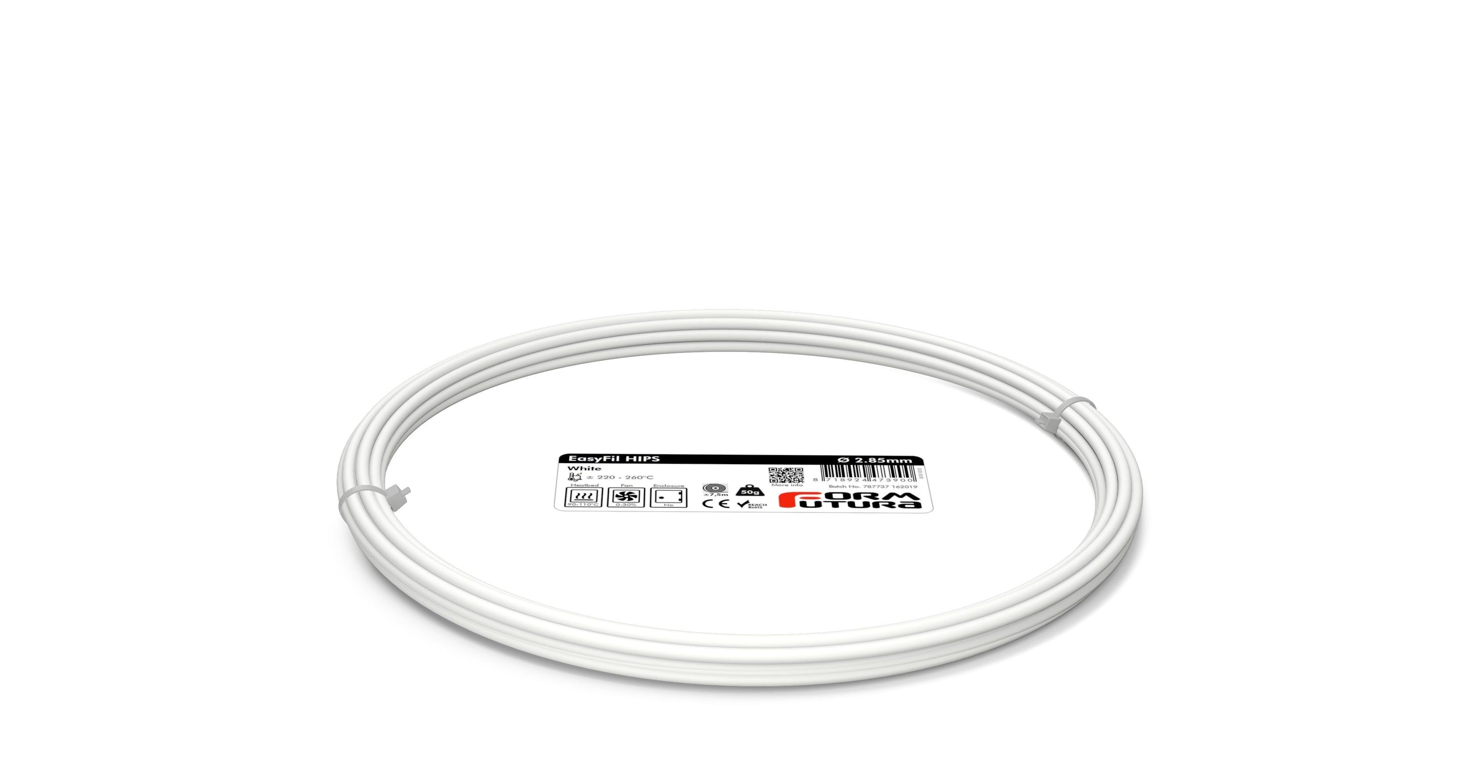 EasyFil HIPS filament in various colors including Black, Dark Blue, and Grey, showcasing its smooth matte finish and high-quality spool design.