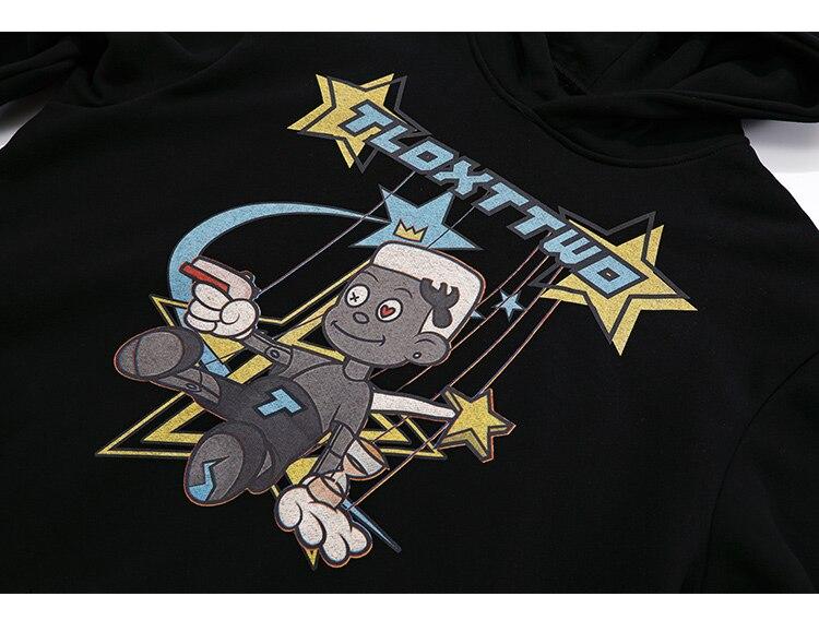 Men's hoodie featuring cartoon comics repairman design with star-shaped print, perfect for couples and casual streetwear.