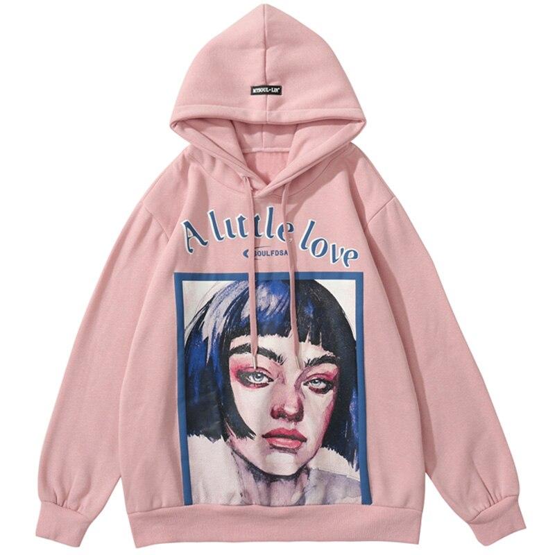 Men's hoodie featuring a cool girl letter print, made from soft fleece material in black, white, and pink colors.